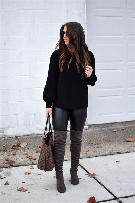 leather look leggings outfit